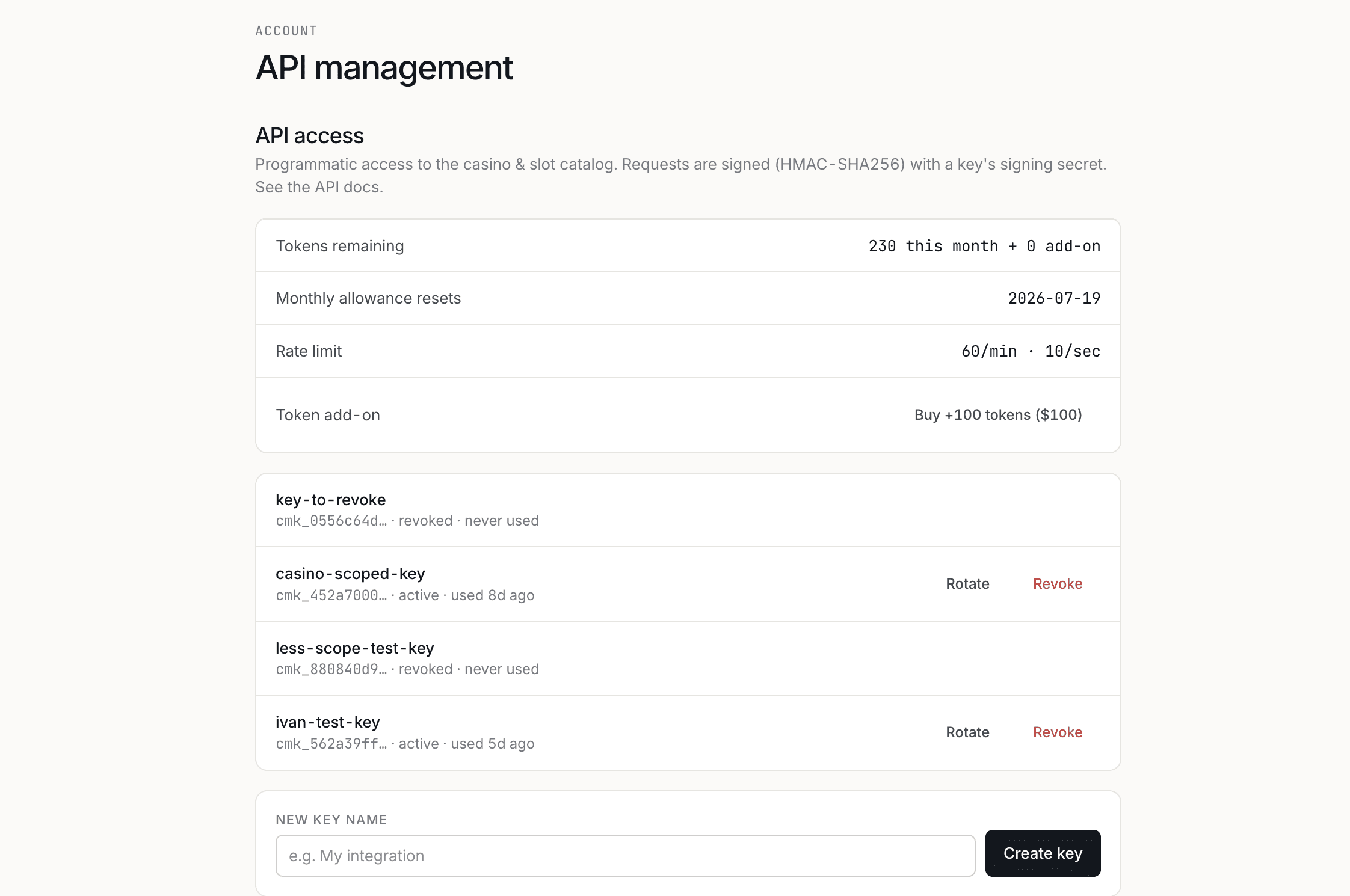 API access