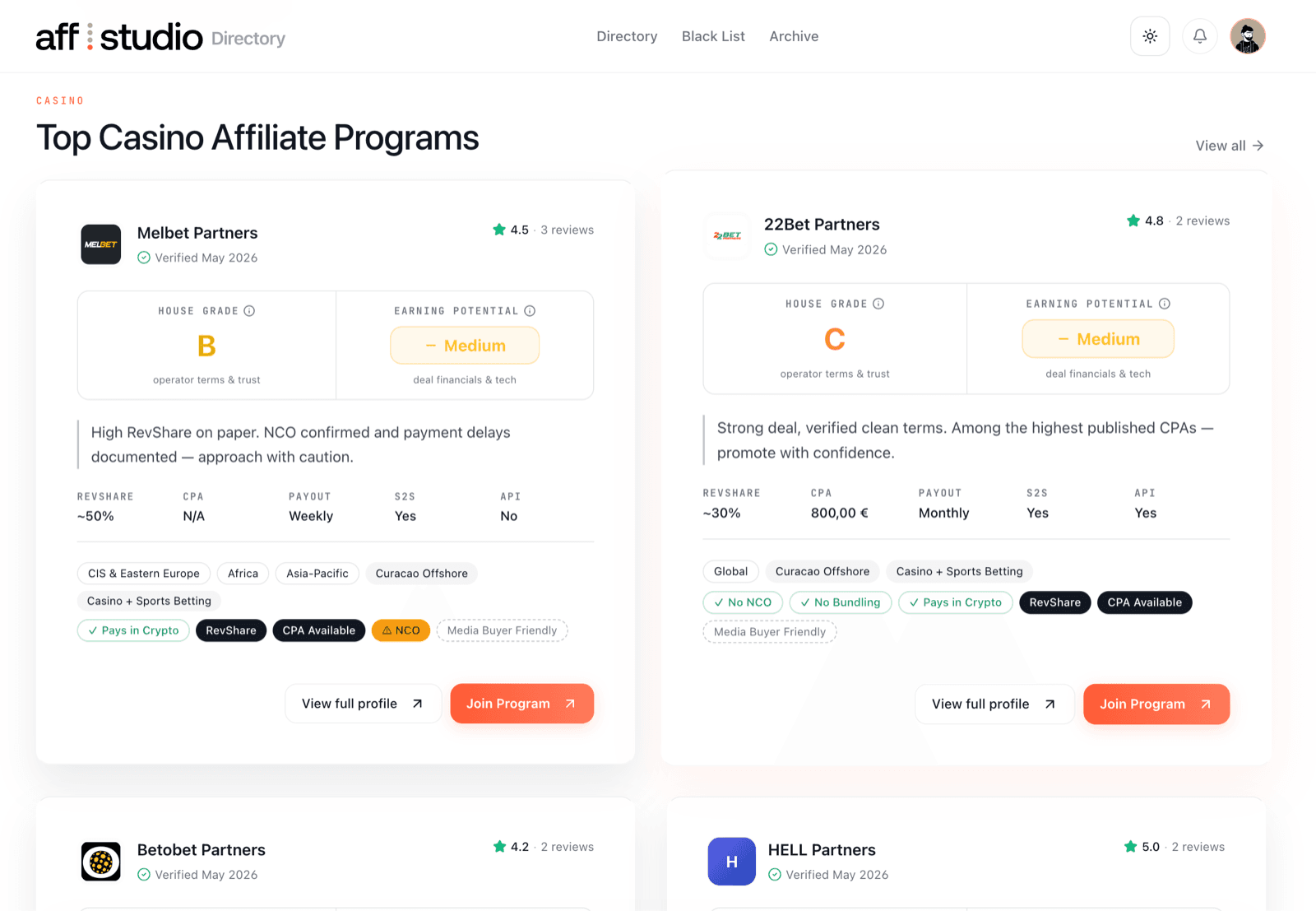 Affiliate Programs Directory — top casino affiliate programs
