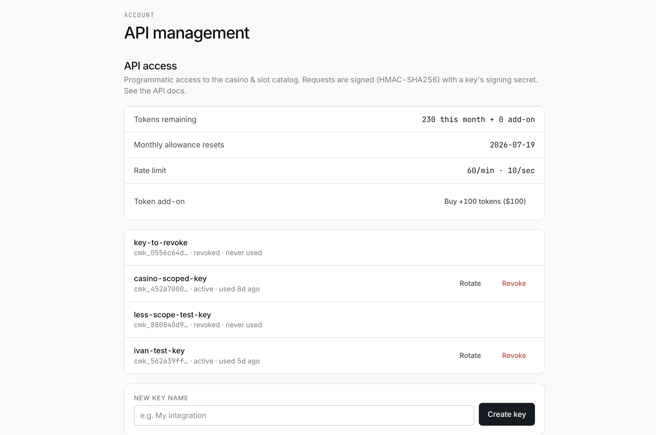 API access